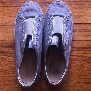 Grey slip on shoes
